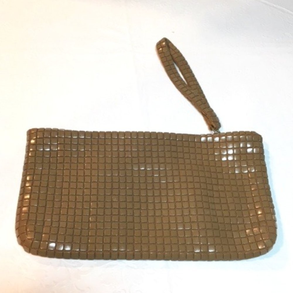 La Regale Ltd Brown Square Mesh Type Designed Clutch Purse